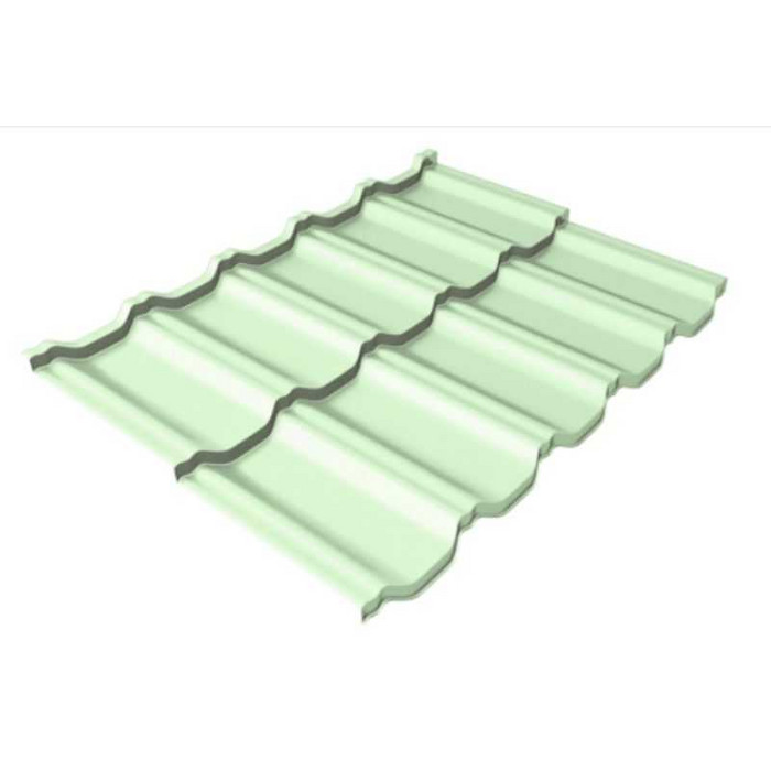 Металлочерепица Grand Line Kvinta Uno (Квинта Уно) 0,45 Полиэстер RAL 6019 Бело-зеленый