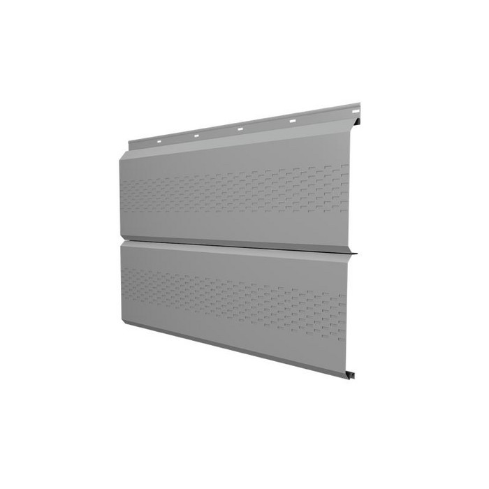 Софит ЭкоБрус с перфорацией 0,345 Grand Line 0,5 Satin RAL9006 бело-алюминиевый